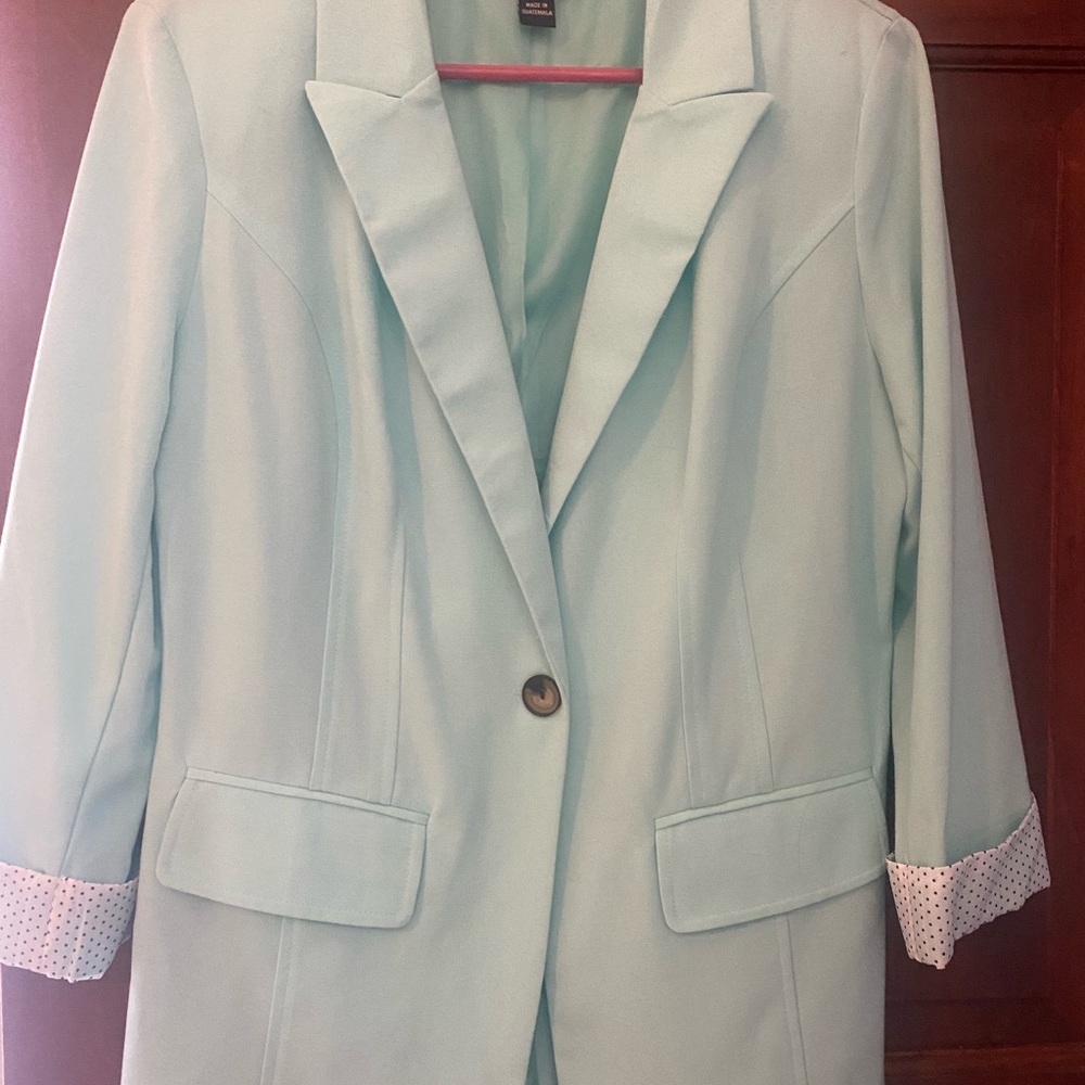 Lovely mint green summer weight fully lined jacket